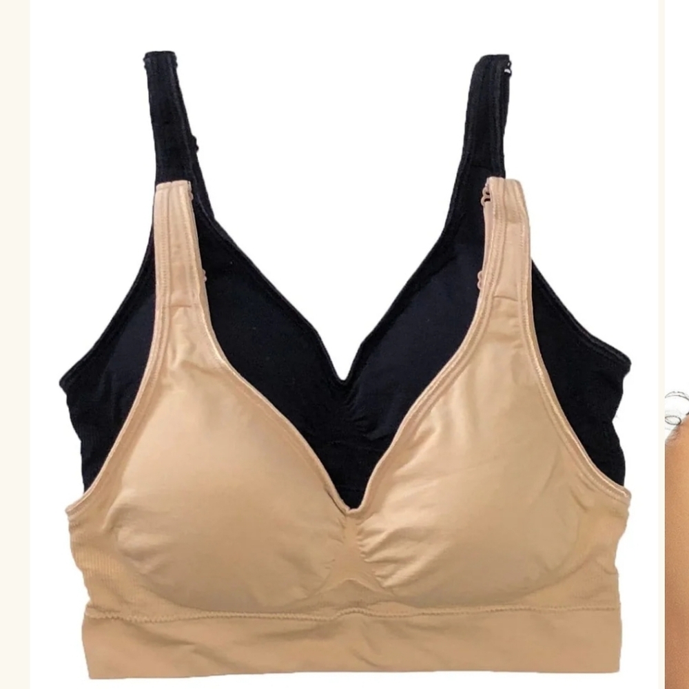 Large Felina Bralette 2-Pack - Black and Tan
